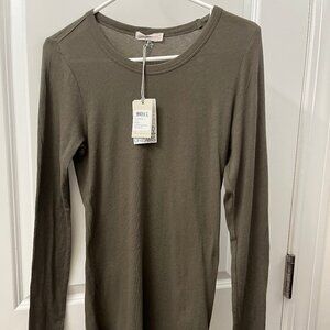 Barefoot Dreams MC Malibu Collection Olive 100% Cotton Long Sleeve Tee SZ M NWT